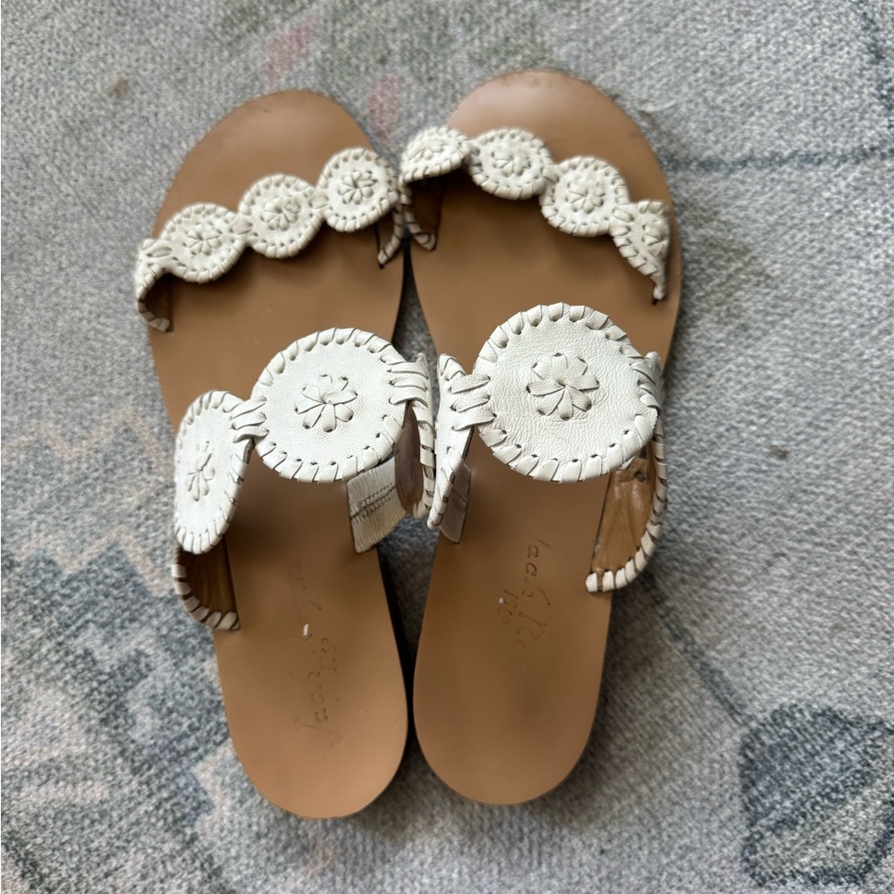 Jack Rogers White and Tan Sandals